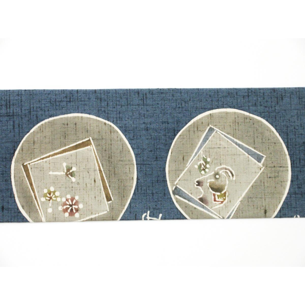 名古屋帯　染紬　友禅加工