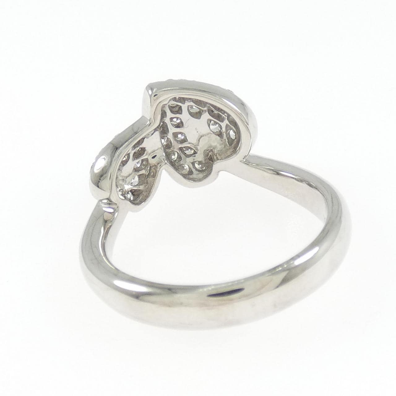 K18WG リーフ ダイヤモンド リング 0.45CT