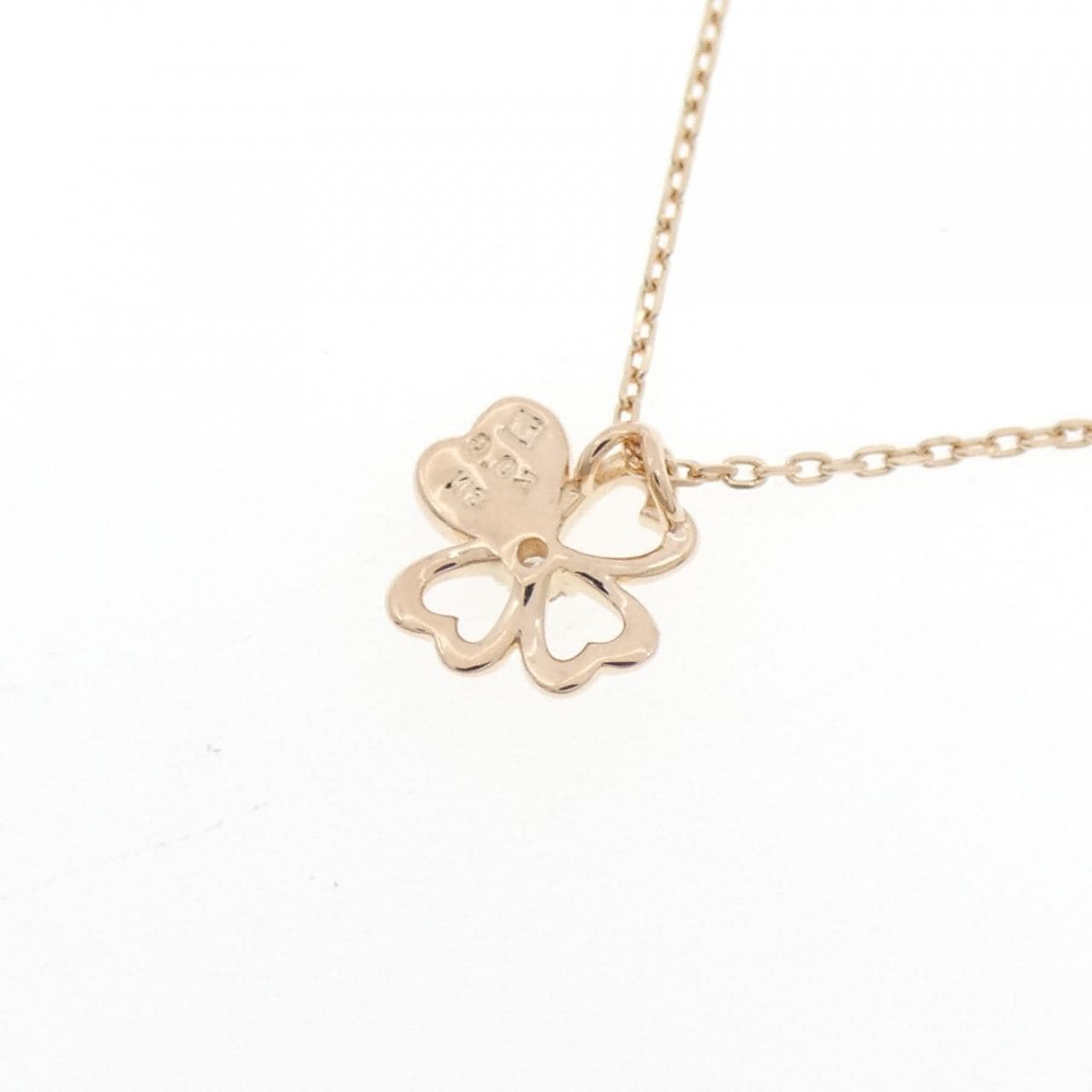 K10PG フラワー ダイヤモンド ネックレス 0.02CT