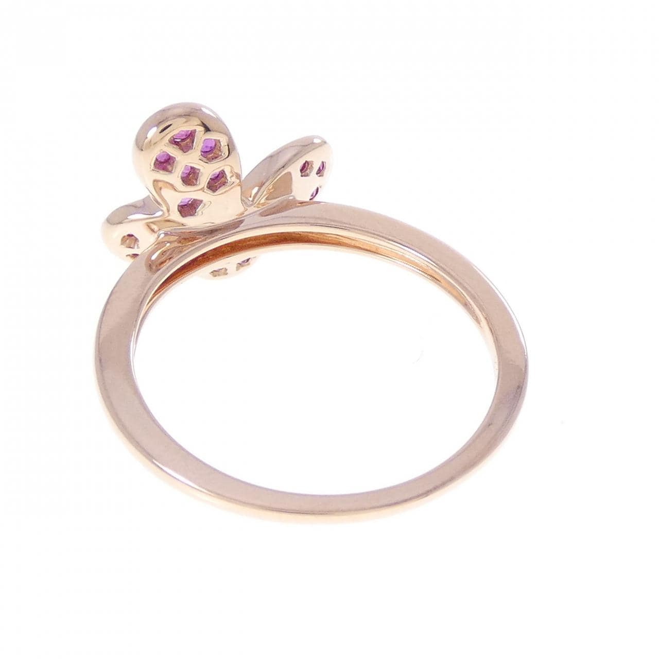 K10PG バタフライ サファイヤ リング 0.34CT