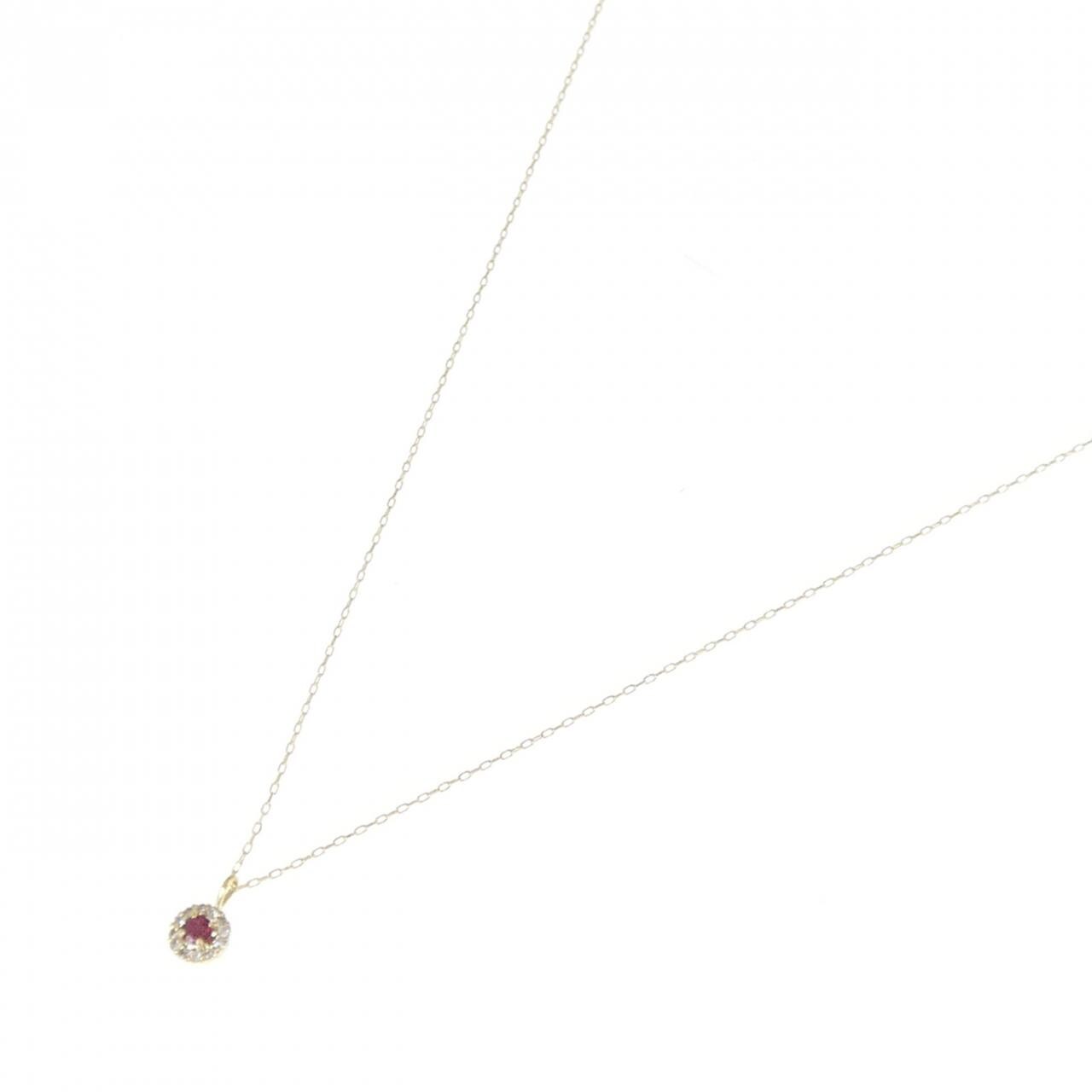 [新品] K18YG 红宝石项链 0.04CT