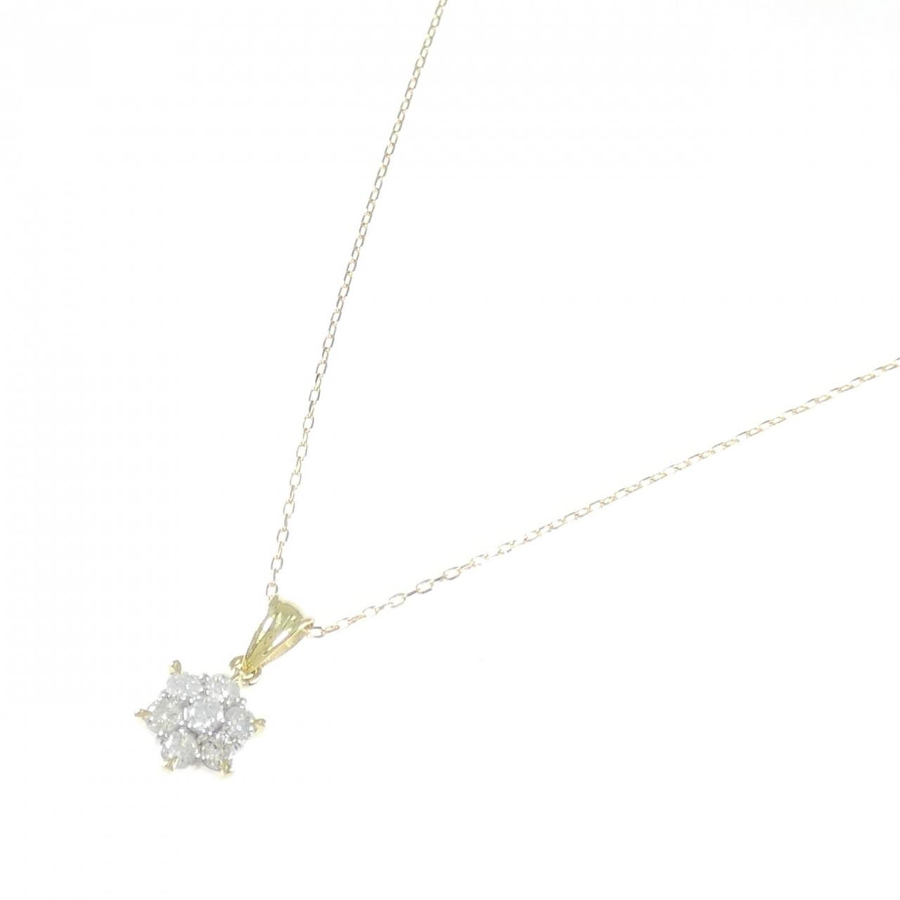 K18YG/PT900 ダイヤモンド ネックレス 0.50CT