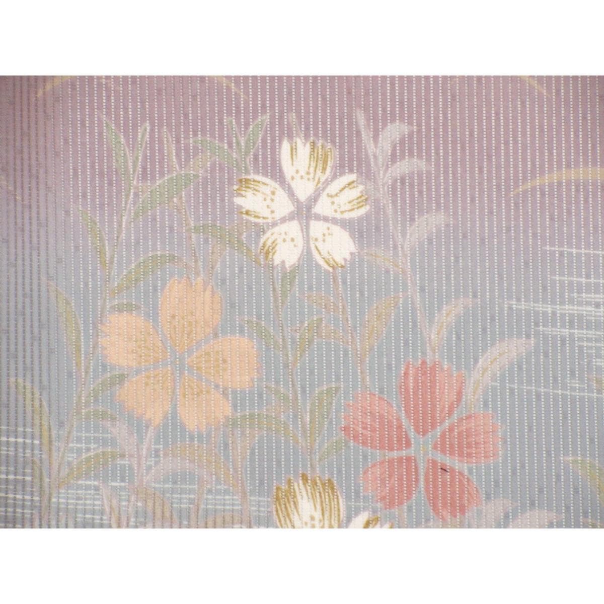 化繊　単衣　変わり竪絽訪問着