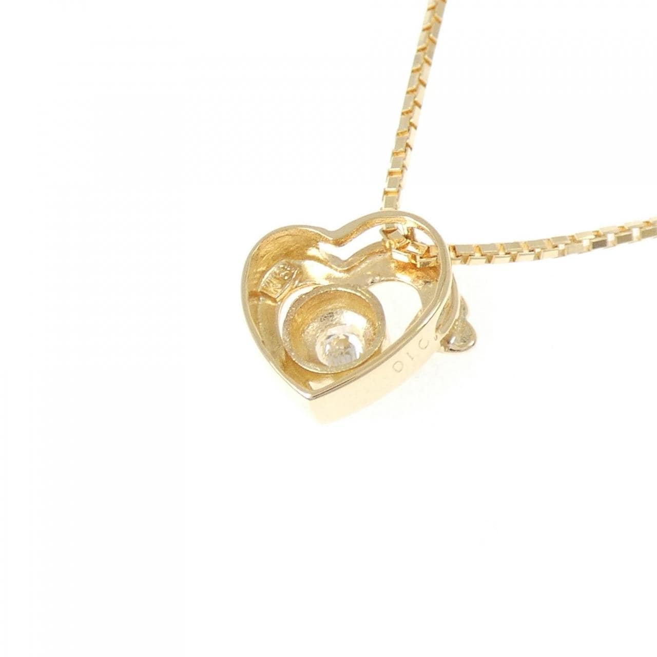 K18YG ハート ダイヤモンド ネックレス 0.10CT