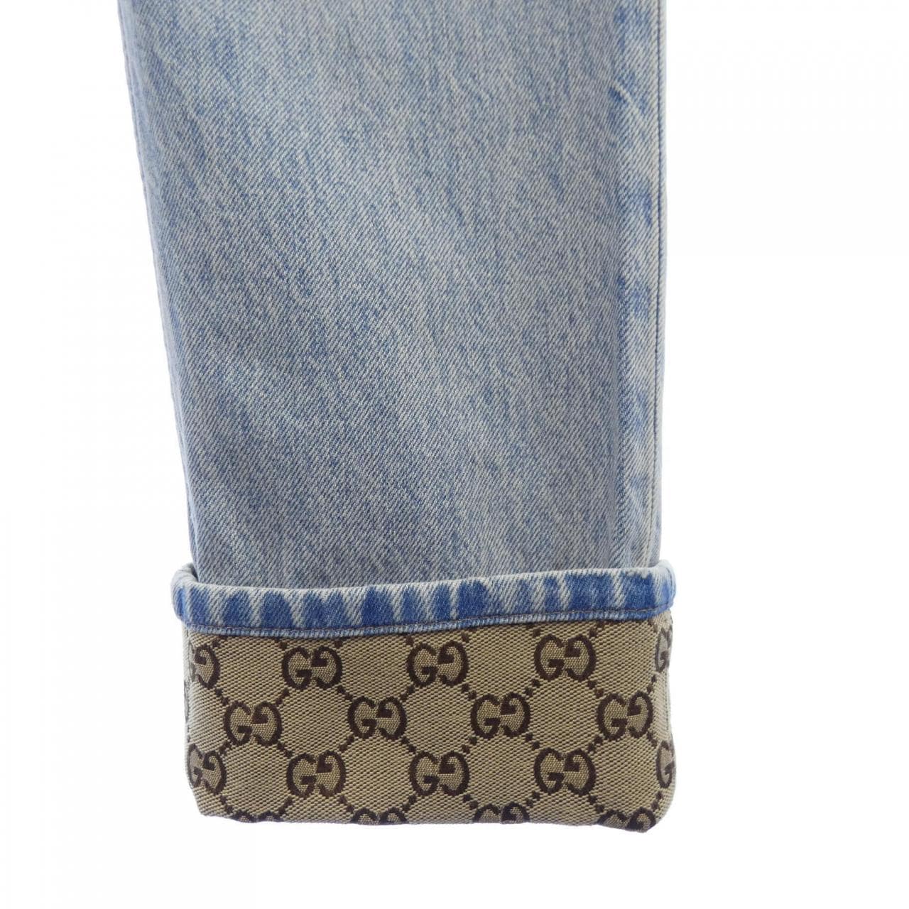 グッチ GUCCI GGターンアップウォッシュドデニムパンツ　GGパターン 774078 XDCTN ジーンズ