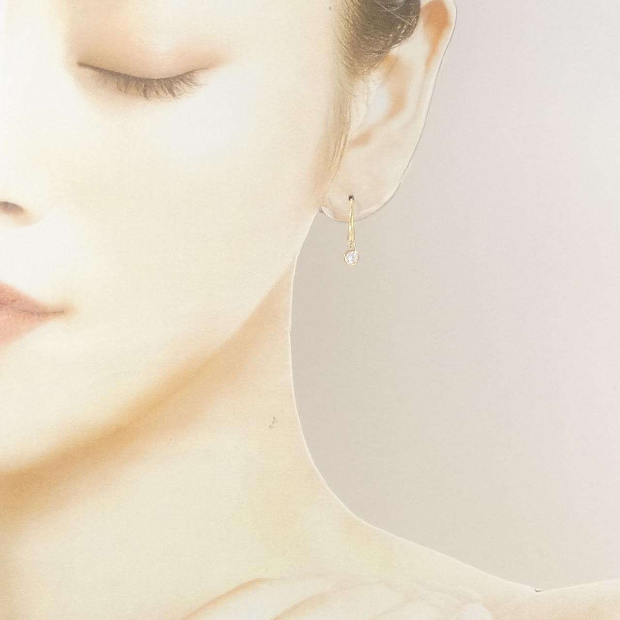 K18YG ダイヤモンド ピアス 片耳 0.16CT