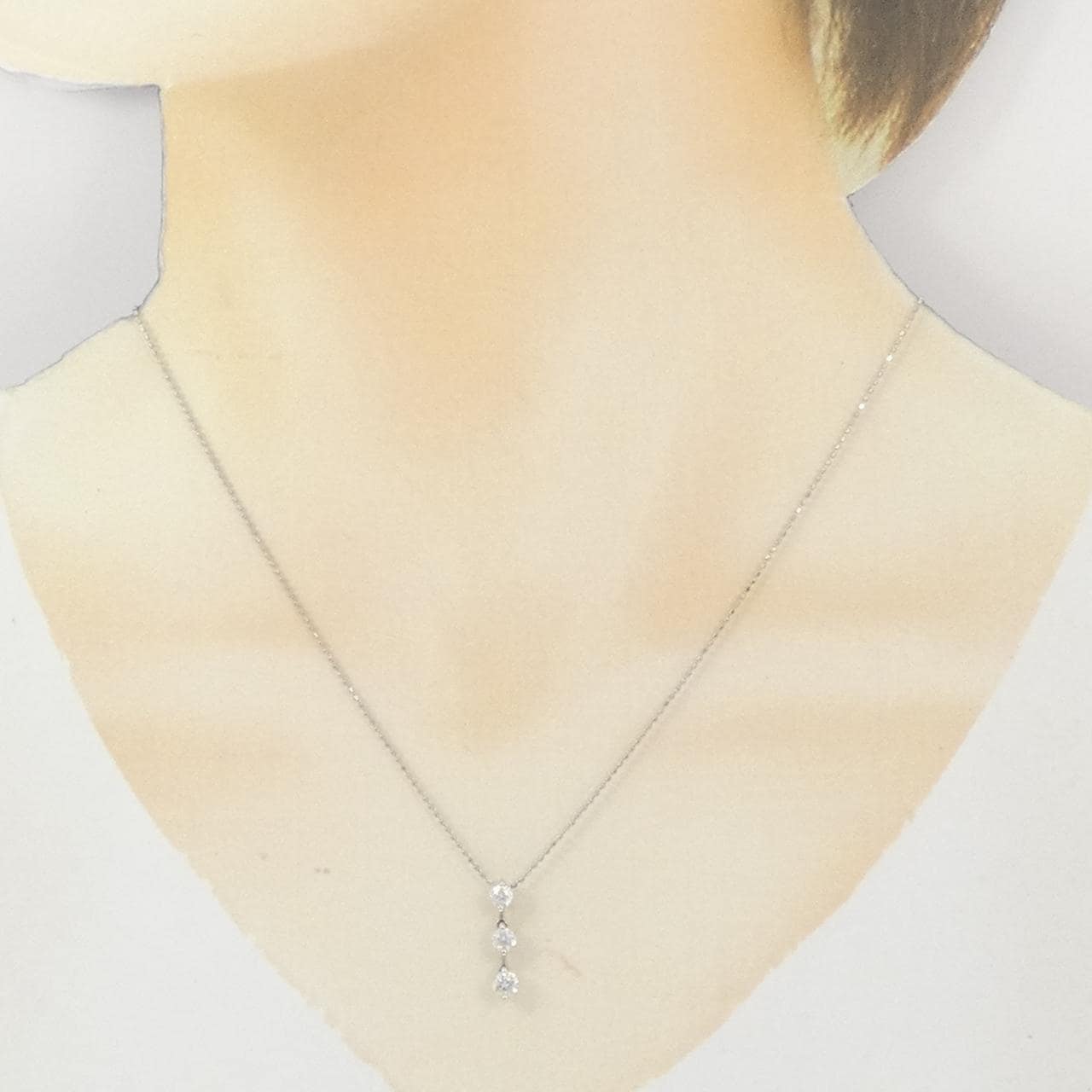 PT850 スリーストーン ダイヤモンド ネックレス 0.50CT