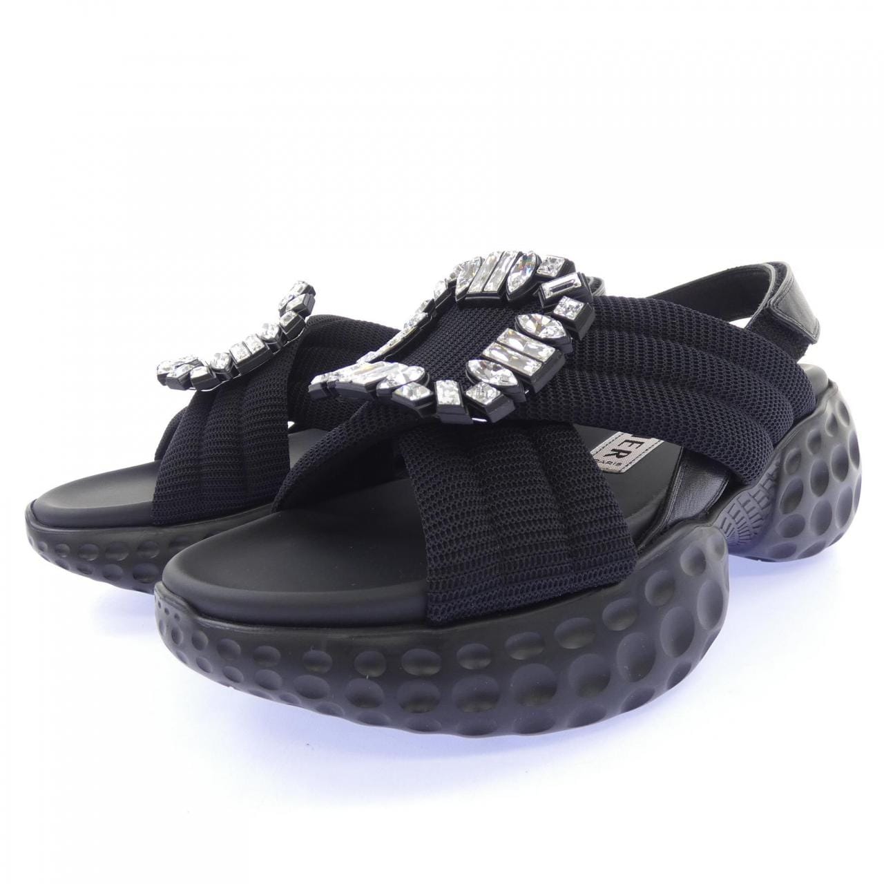 ロジェヴィヴィエ ROGER VIVIER ヴィヴ ラン ライト ストラス バックル サンダル