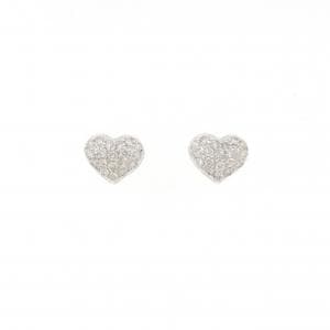 K18WG パヴェ ハート ダイヤモンド ピアス 0.50CT