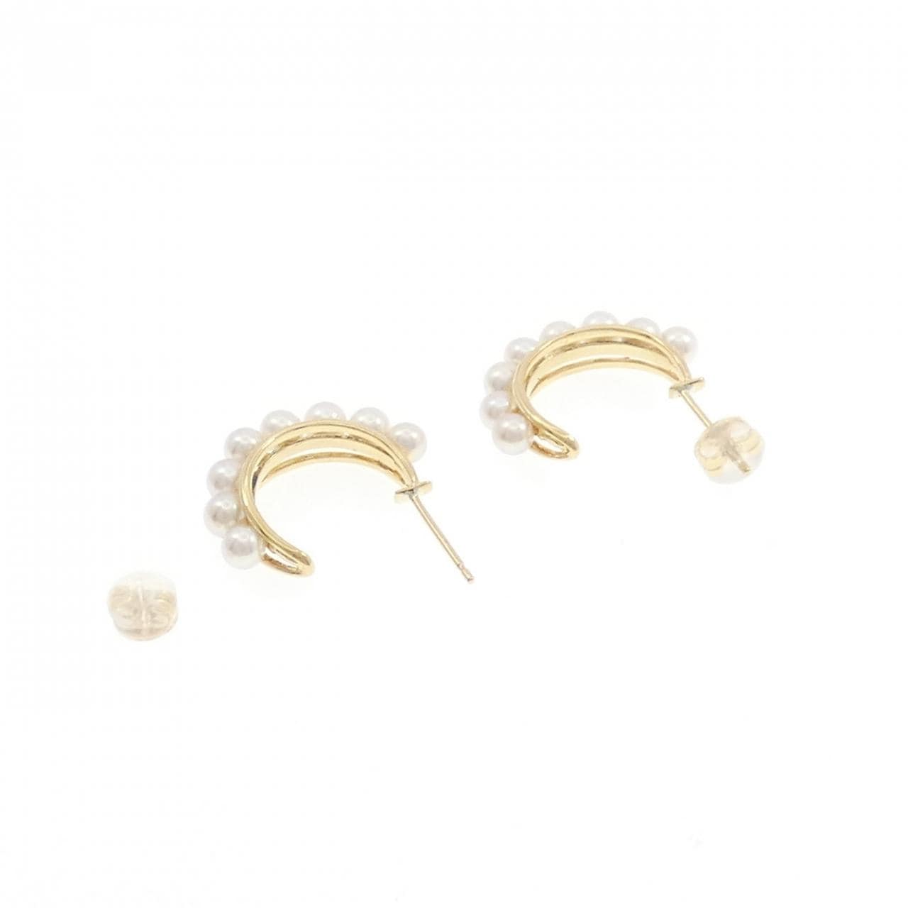 K18YG Akoya pearl earrings
