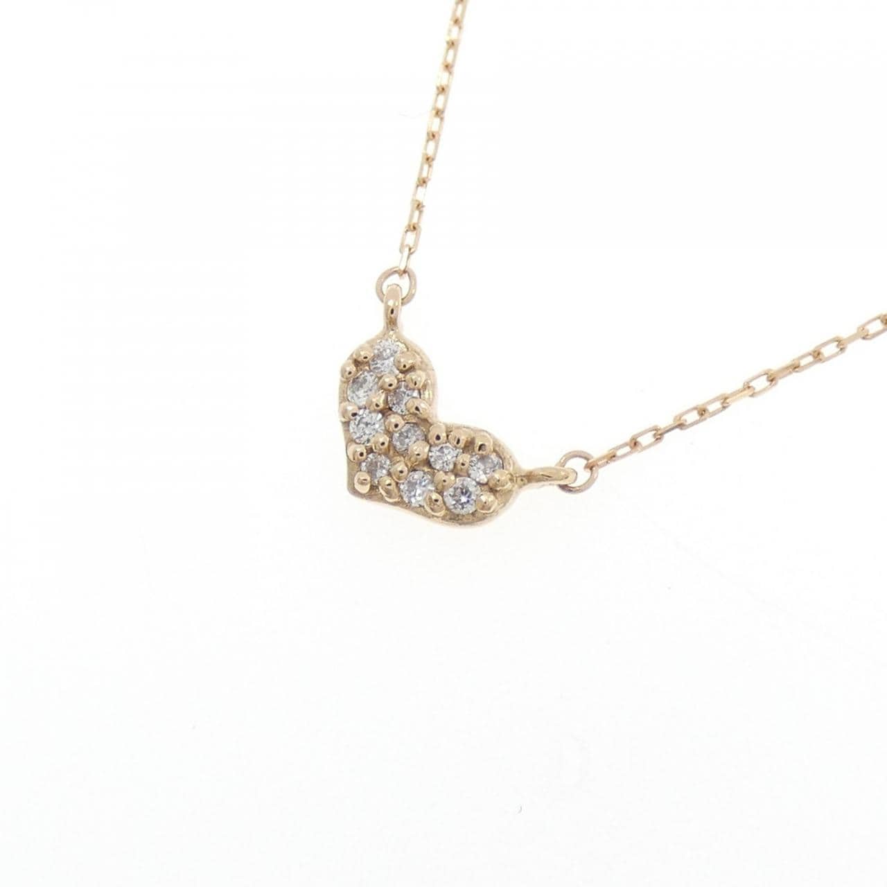 K18PG ハート ダイヤモンド ネックレス 0.05CT