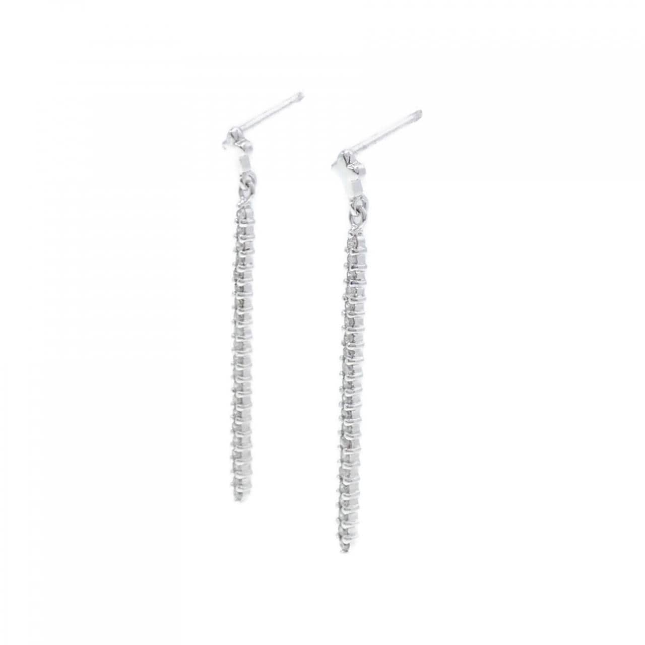 K18WG cross Diamond earrings 0.30CT