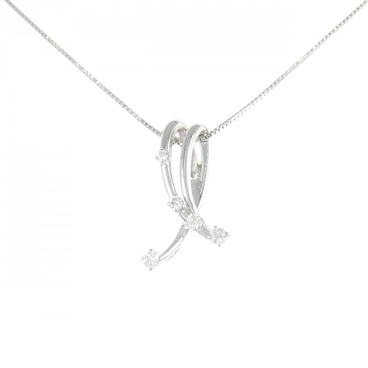 K18WG ダイヤモンド ネックレス 0.15CT