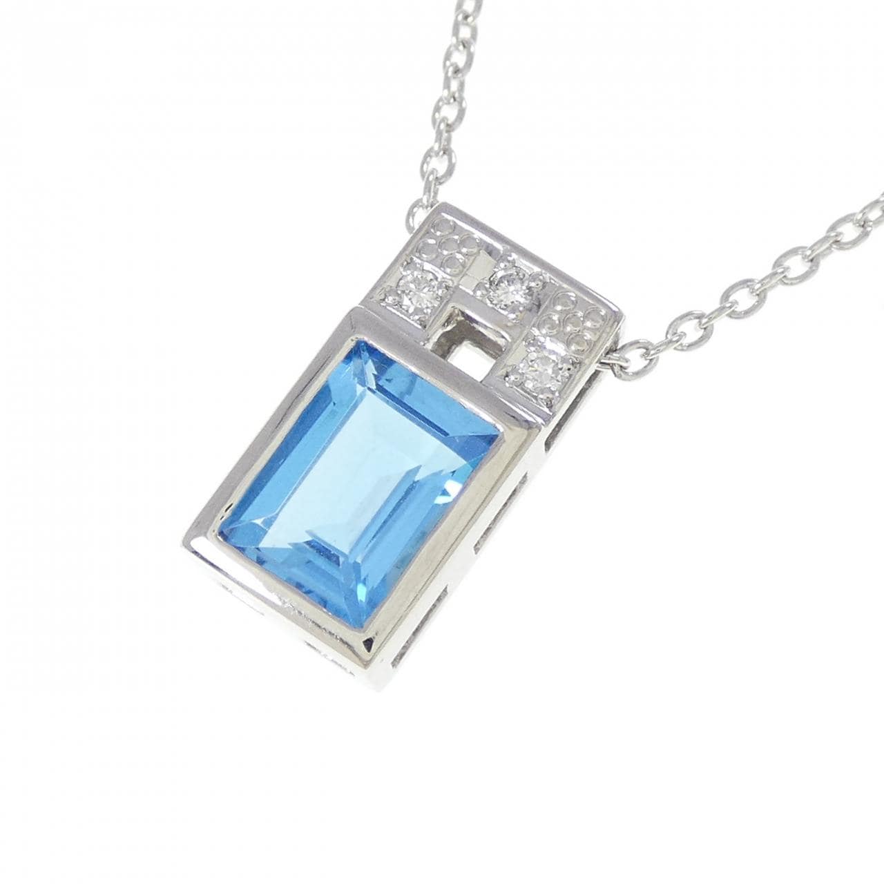 PT900/PT850 ブルートパーズ ネックレス 1.34CT
