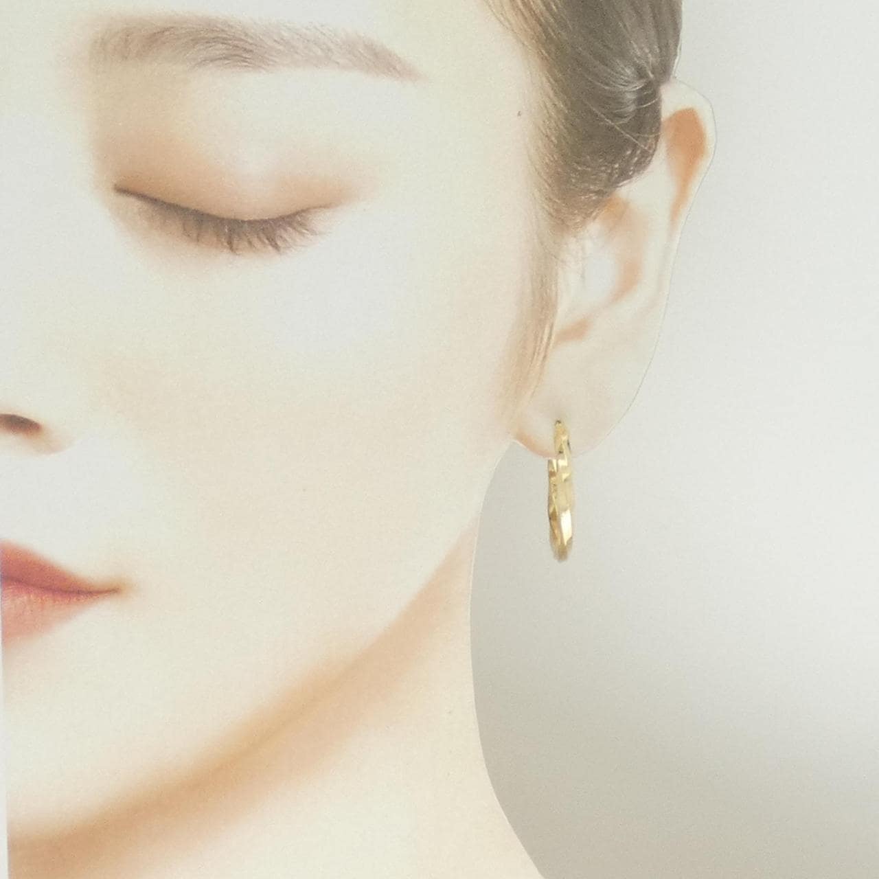 K18YG フープ ピアス