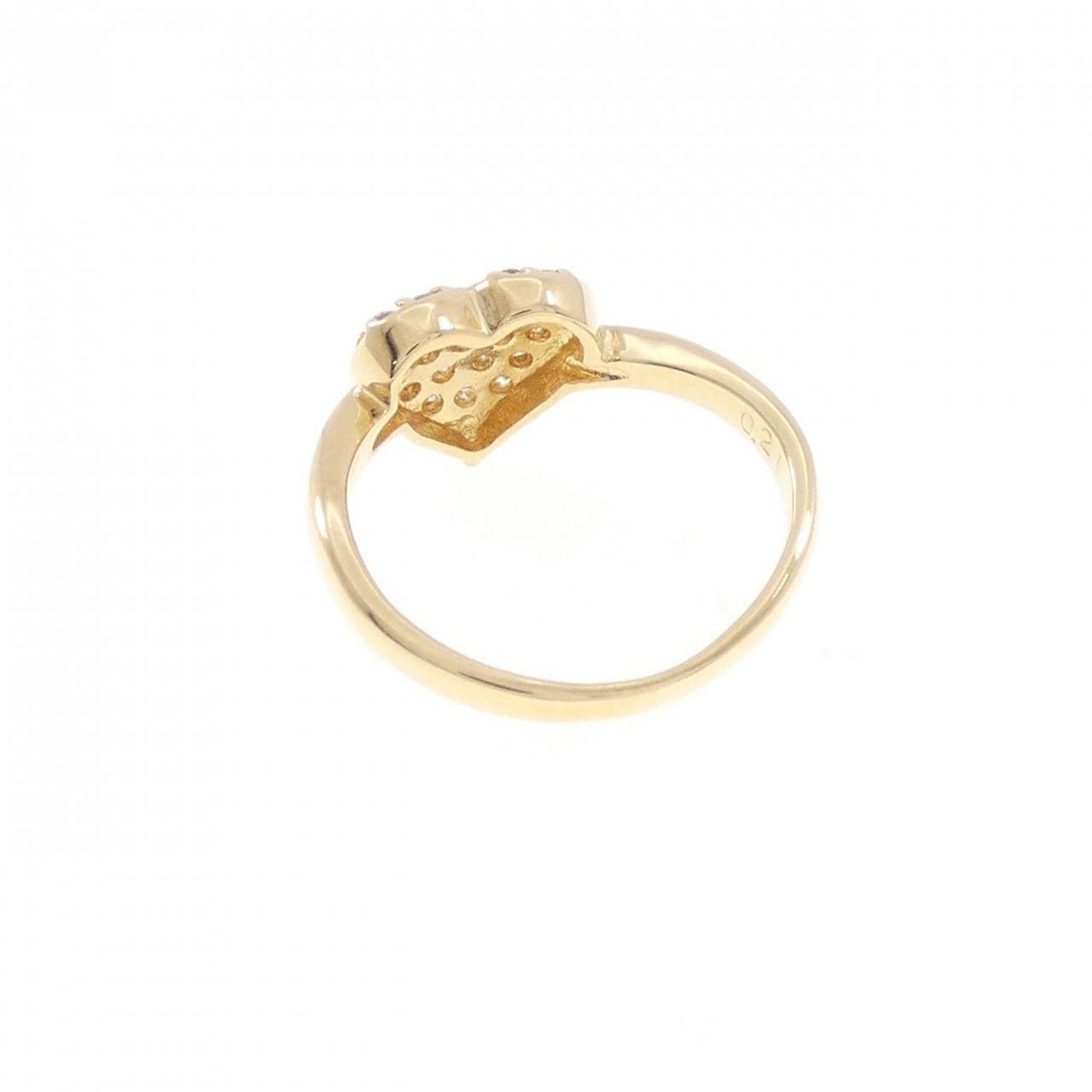 K18YG パヴェ ダイヤモンド ピンキー リング 0.21CT