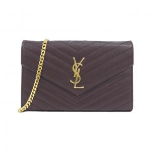 サンローラン CASSANDRA CLASSIC CHAIN WALLET 377828 BOW01 チェーンウォレット