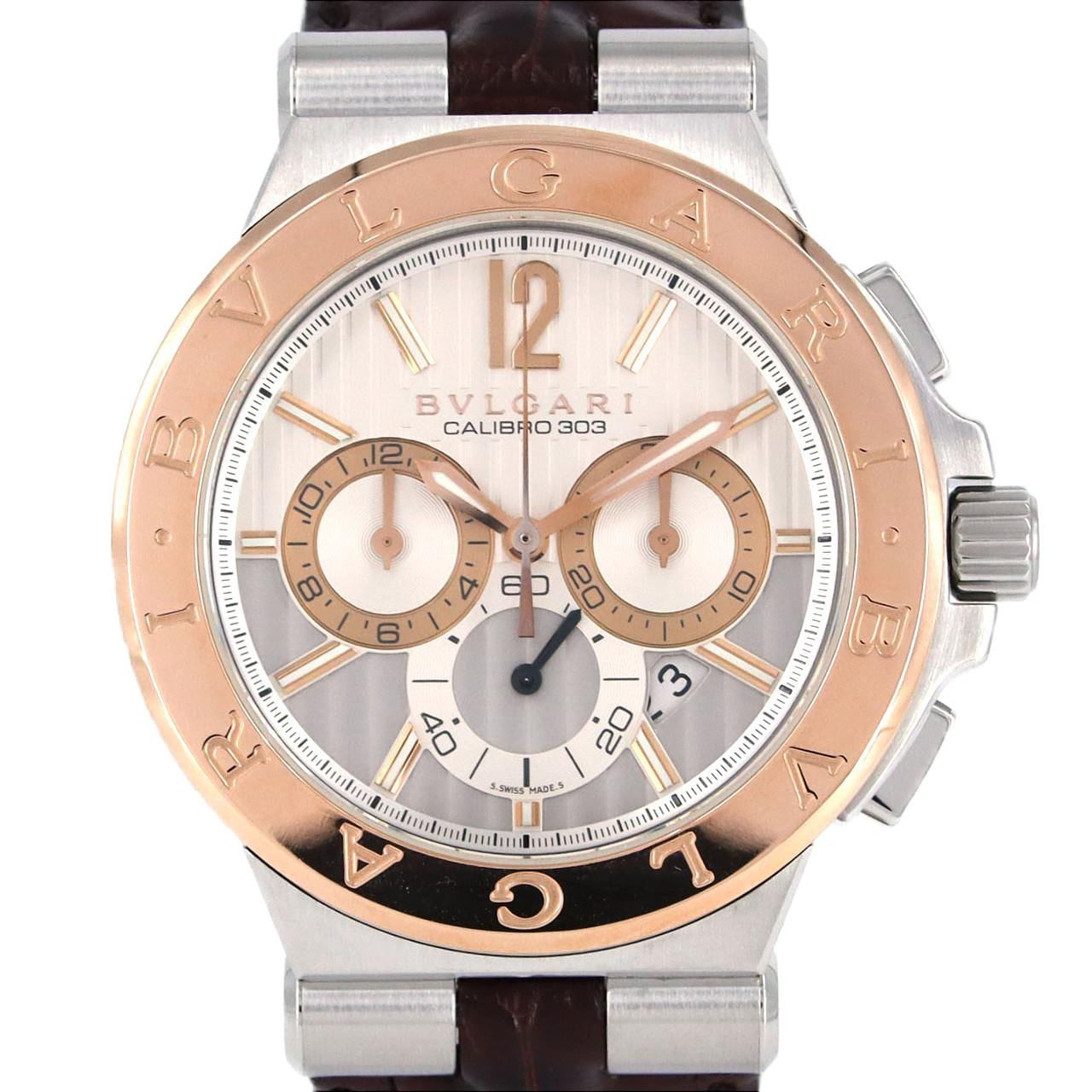 BVLGARI Diagono Calibro 303 PG 組合 DGP42SGCH/101879 SSxPG自動上弦