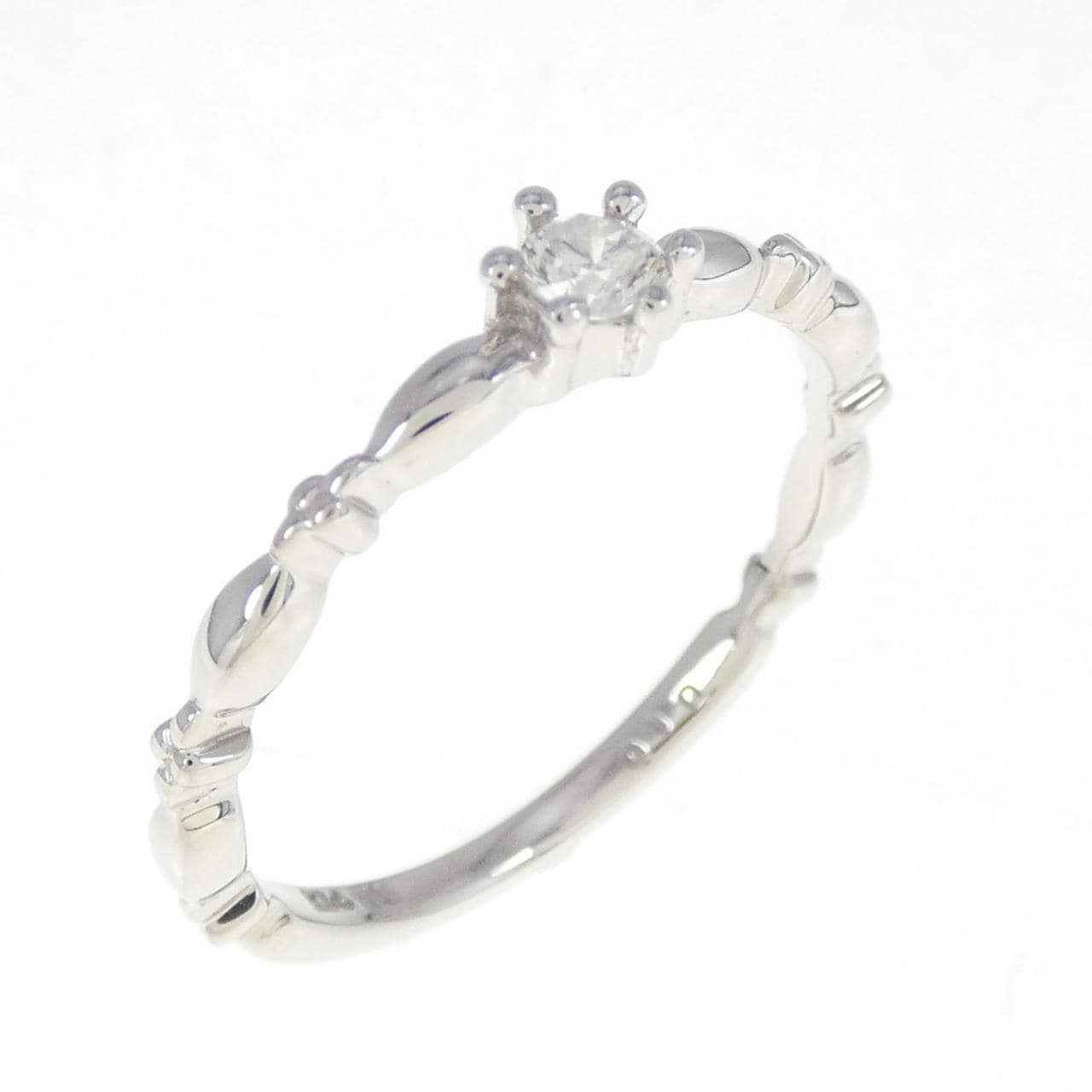 K14WG ダイヤモンド リング 0.10CT