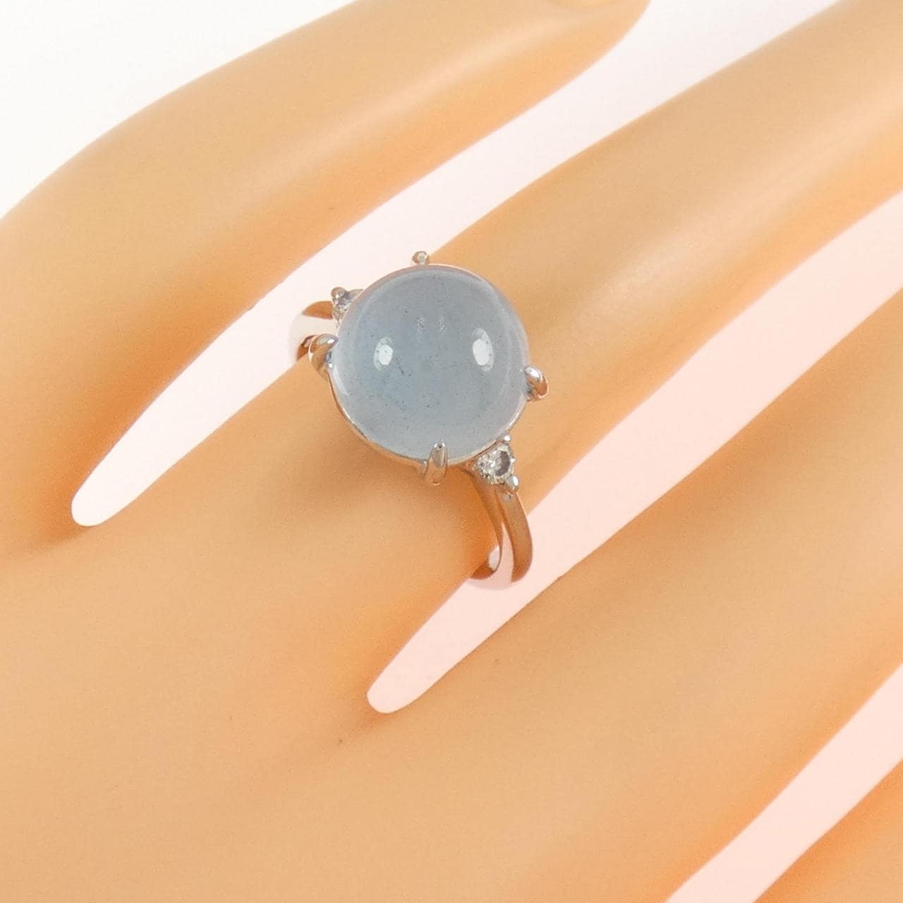 K18WG アクアマリン リング 3.965CT
