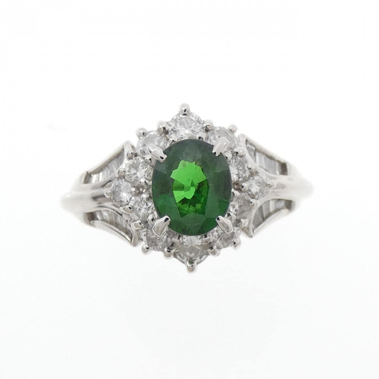 PT900 绿石榴石戒指 0.80CT