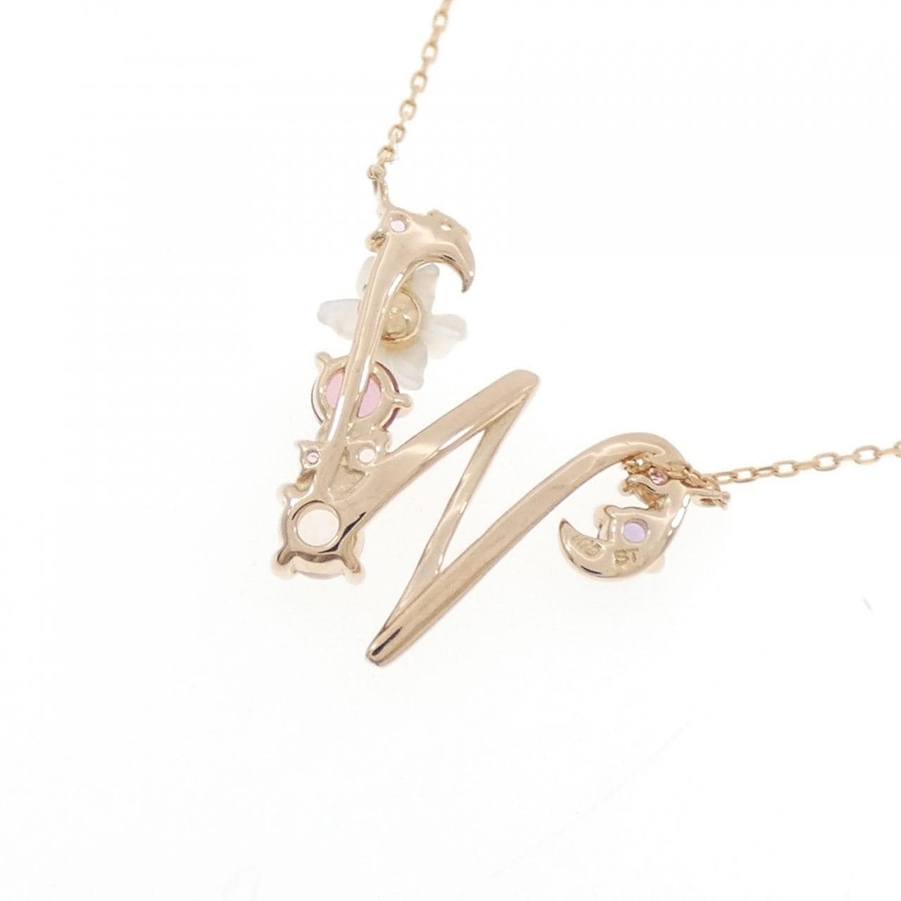 サマンサティアラ イニシャル カラーストーン ネックレス