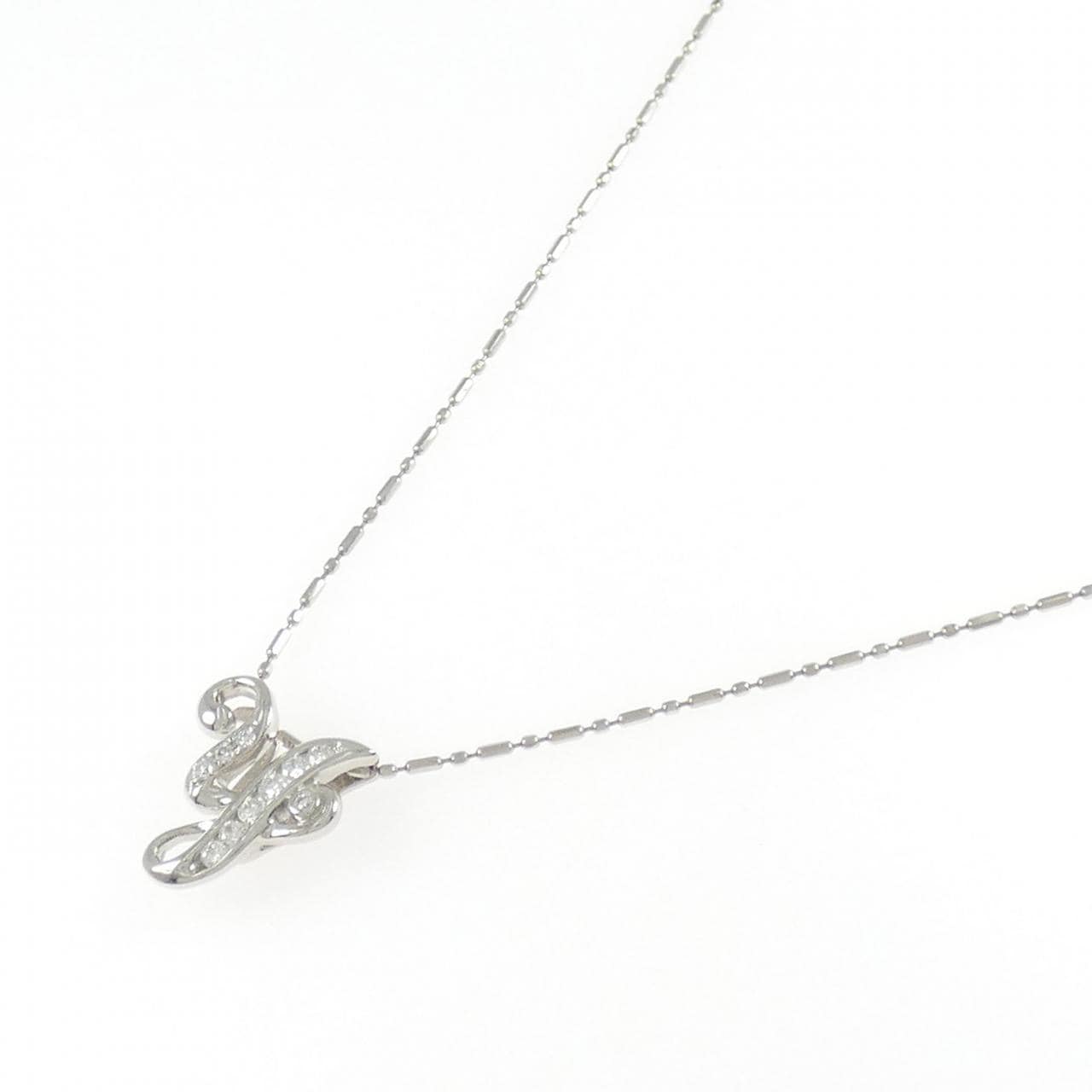 PT950/PT850 イニシャルY ダイヤモンド ネックレス 0.10CT