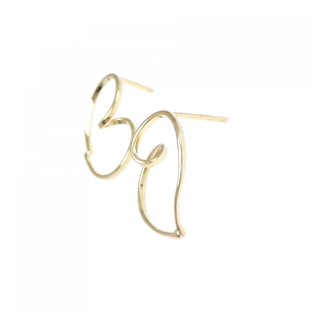 K18YG heart earrings