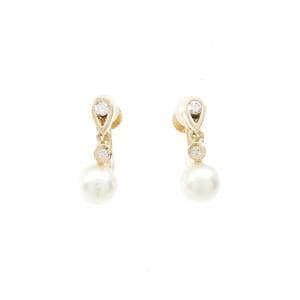 750YG Akoya pearl earrings 6.7mm