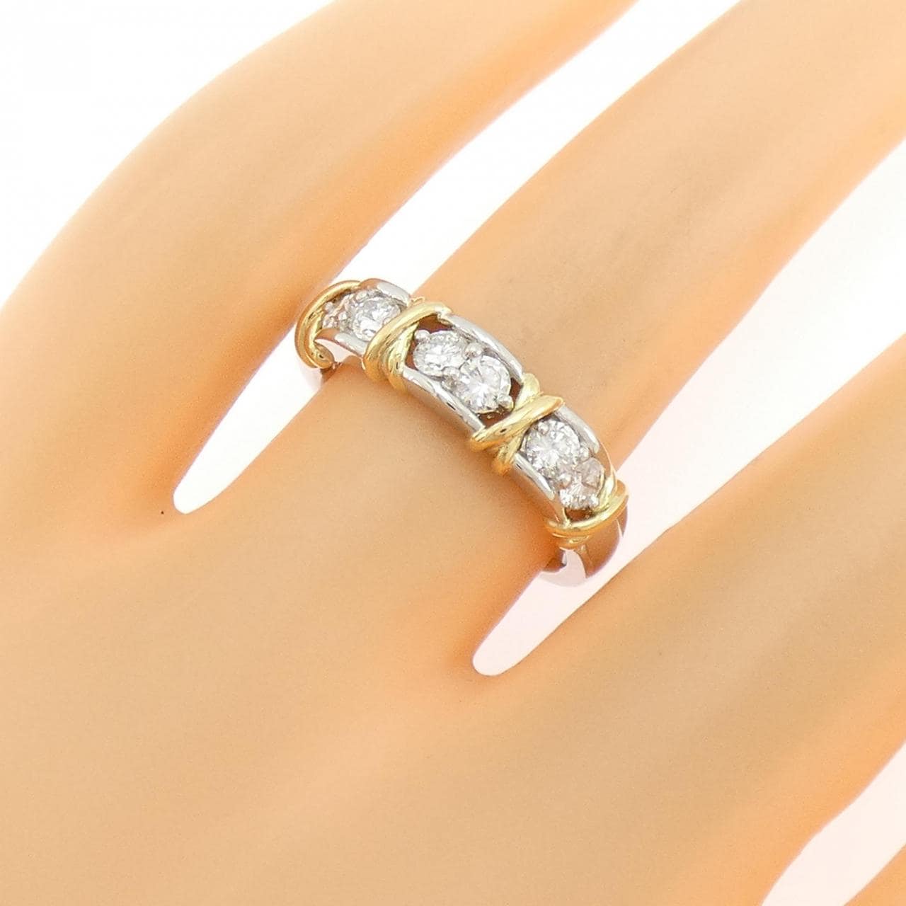 PT900/K18YG ダイヤモンド リング 0.50CT