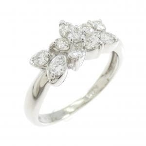 PT900 フラワー ダイヤモンド リング 0.50CT