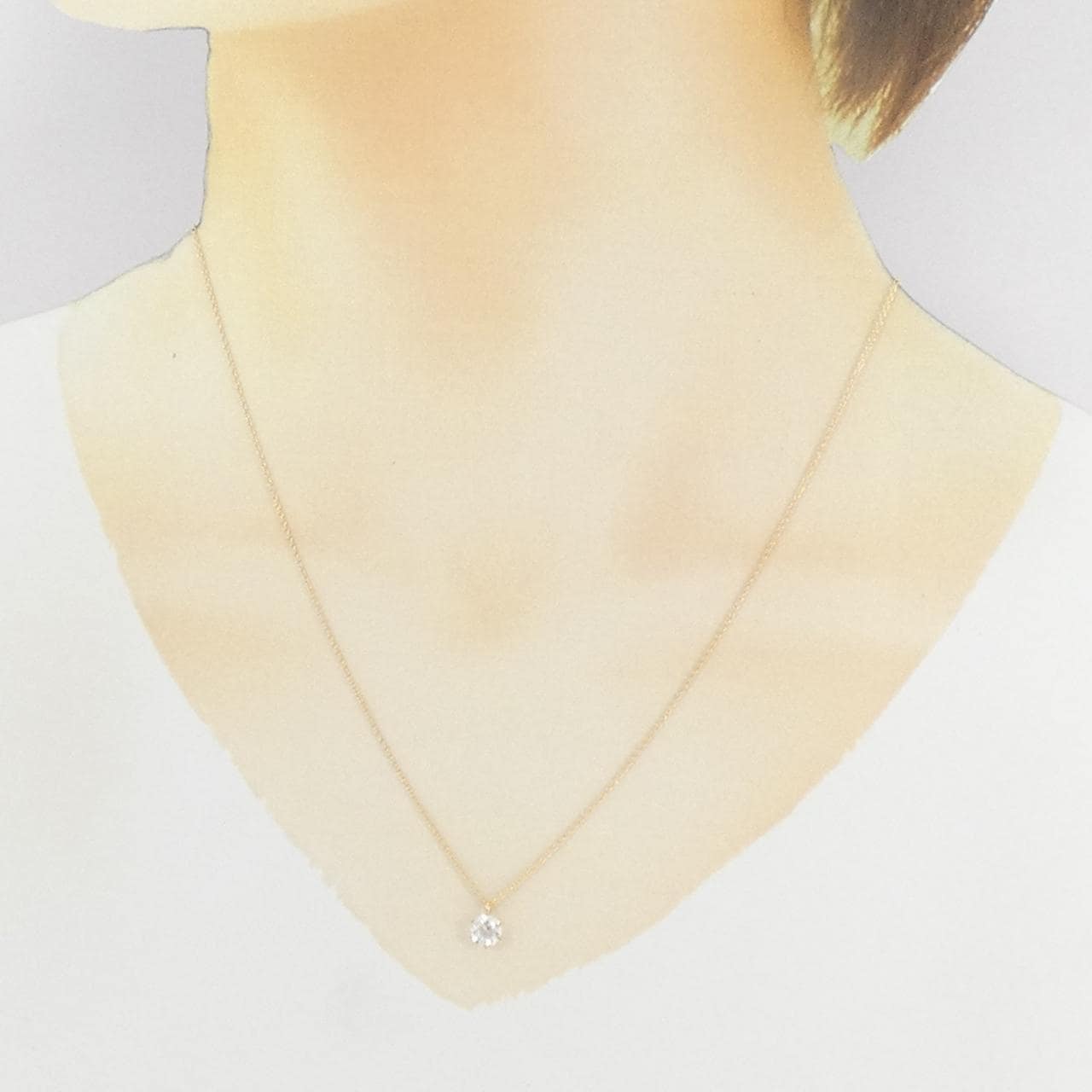 【リメイク】K18YG ダイヤモンド ネックレス 0.512CT G SI1 3EXT H&C