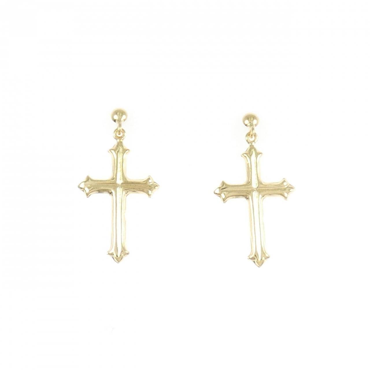 【新品】K18YG クロス ピアス