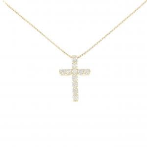 K18YG クロス ダイヤモンド ネックレス 0.16CT