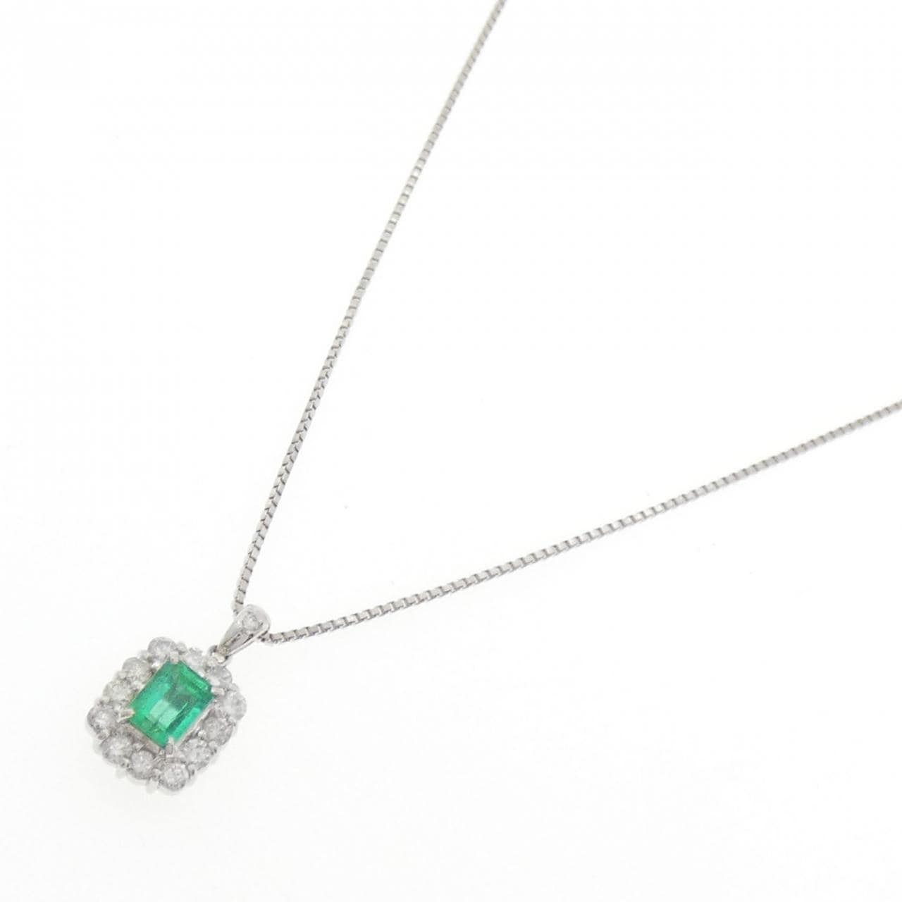 PT900/PT850 エメラルド ネックレス 0.67CT