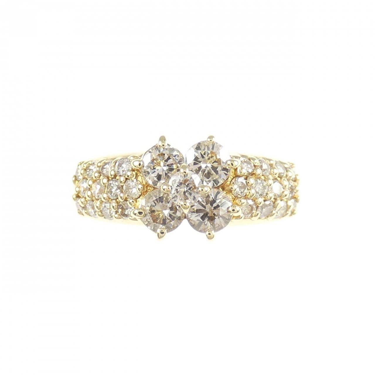 K18YG フラワー ダイヤモンド リング 1.00CT