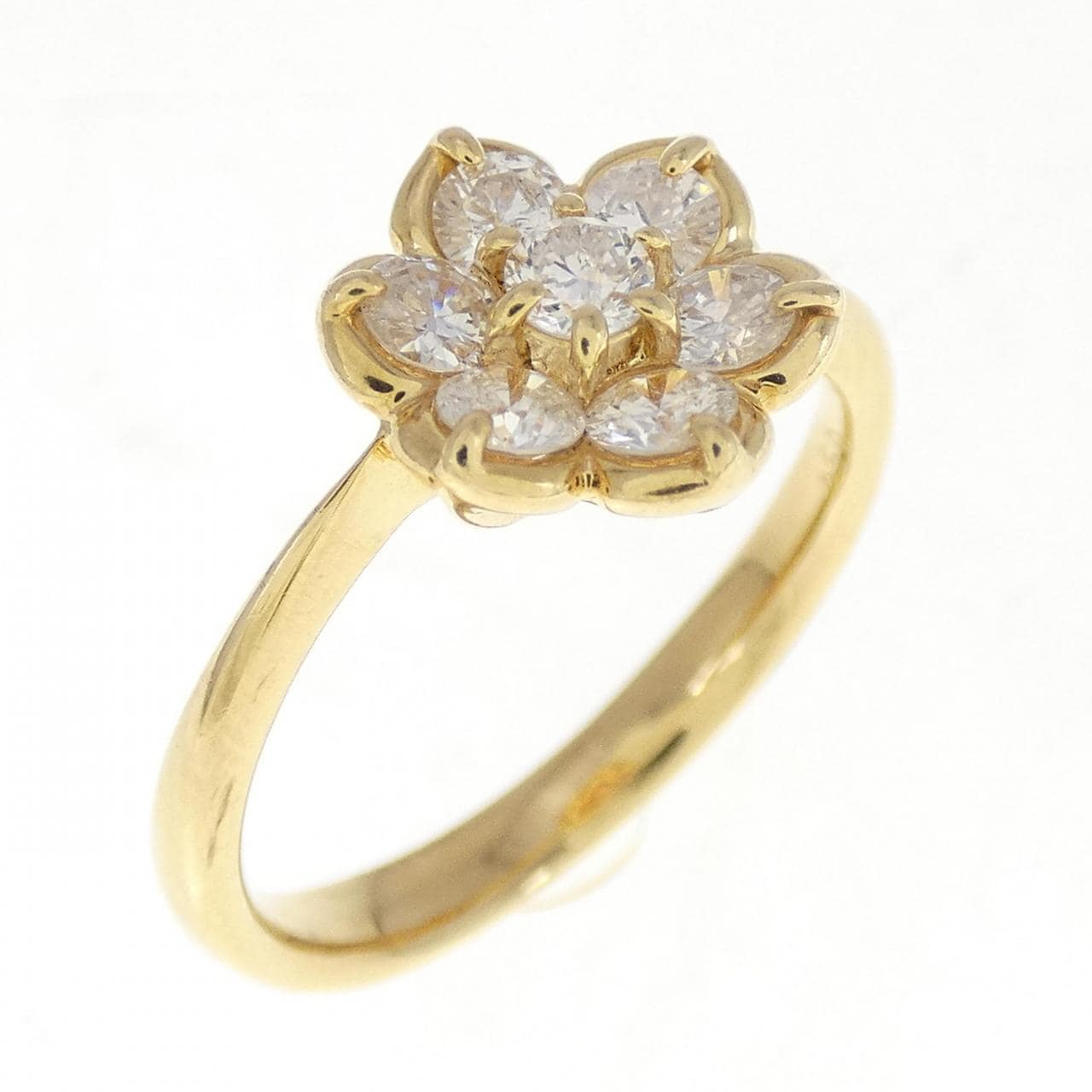 K18YG flower Diamond ring 0.50CT