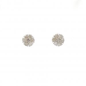 PT900 フラワー ダイヤモンド ピアス 0.50CT