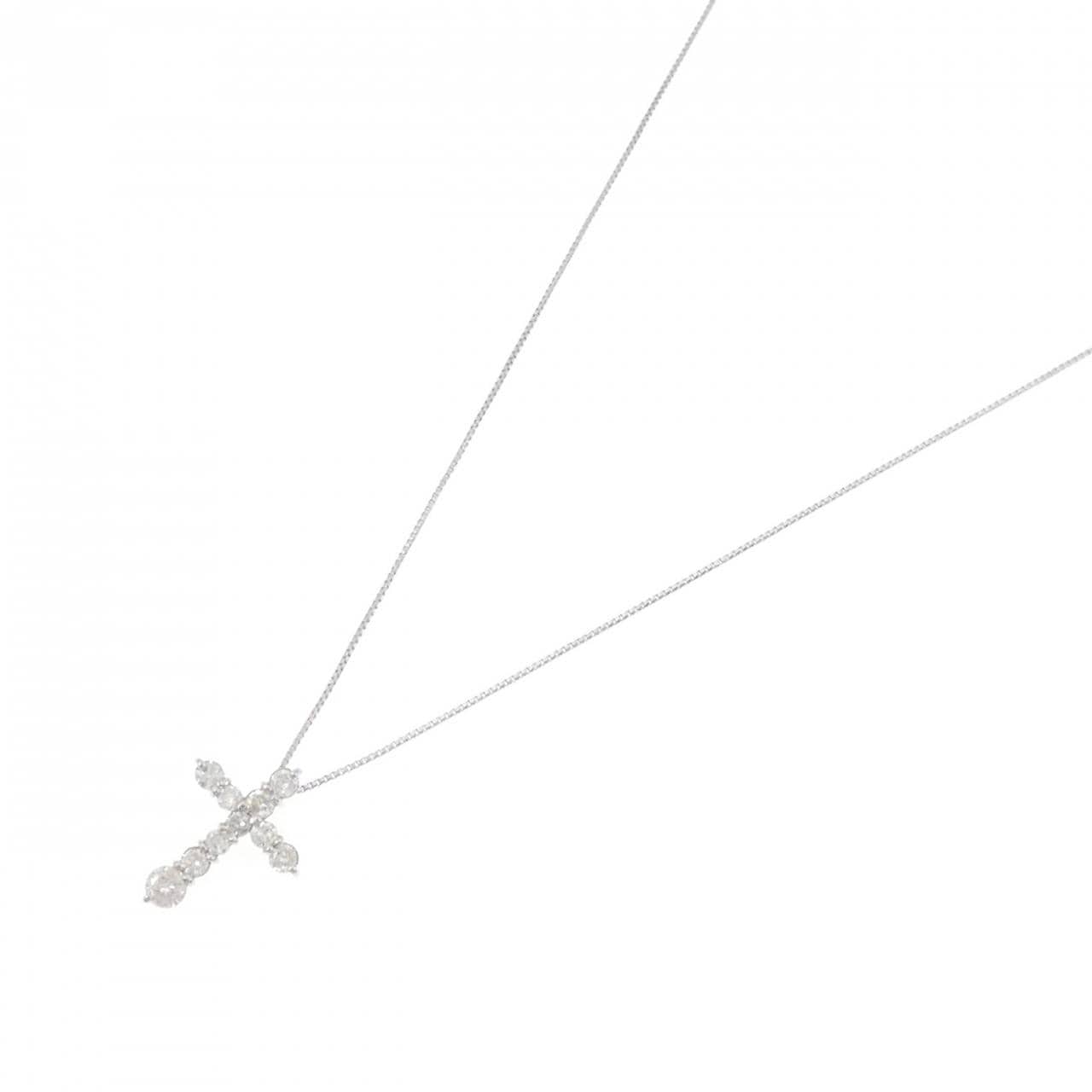 PT900/PT850 クロス ダイヤモンド ネックレス 0.50CT