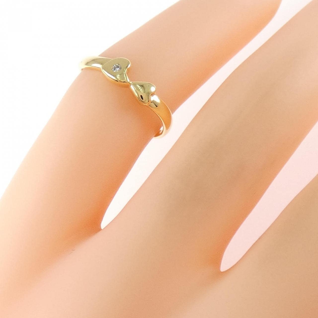 K18YG ダイヤモンド ピンキーリング 0.01CT