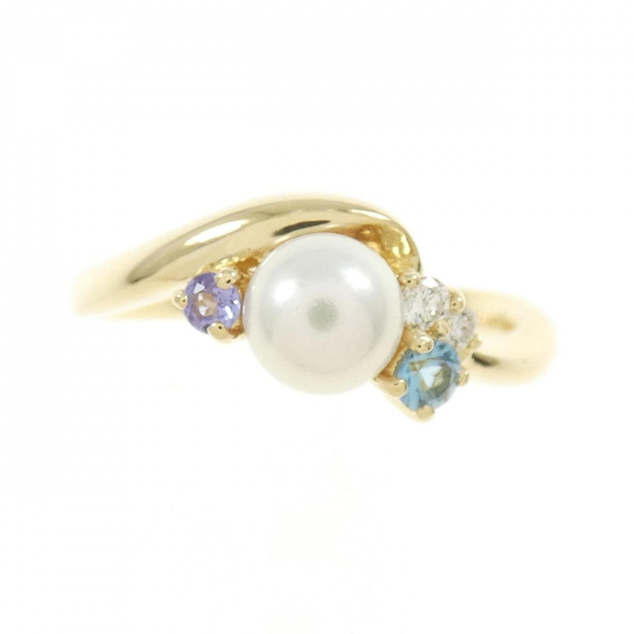 K18YG color stone ring