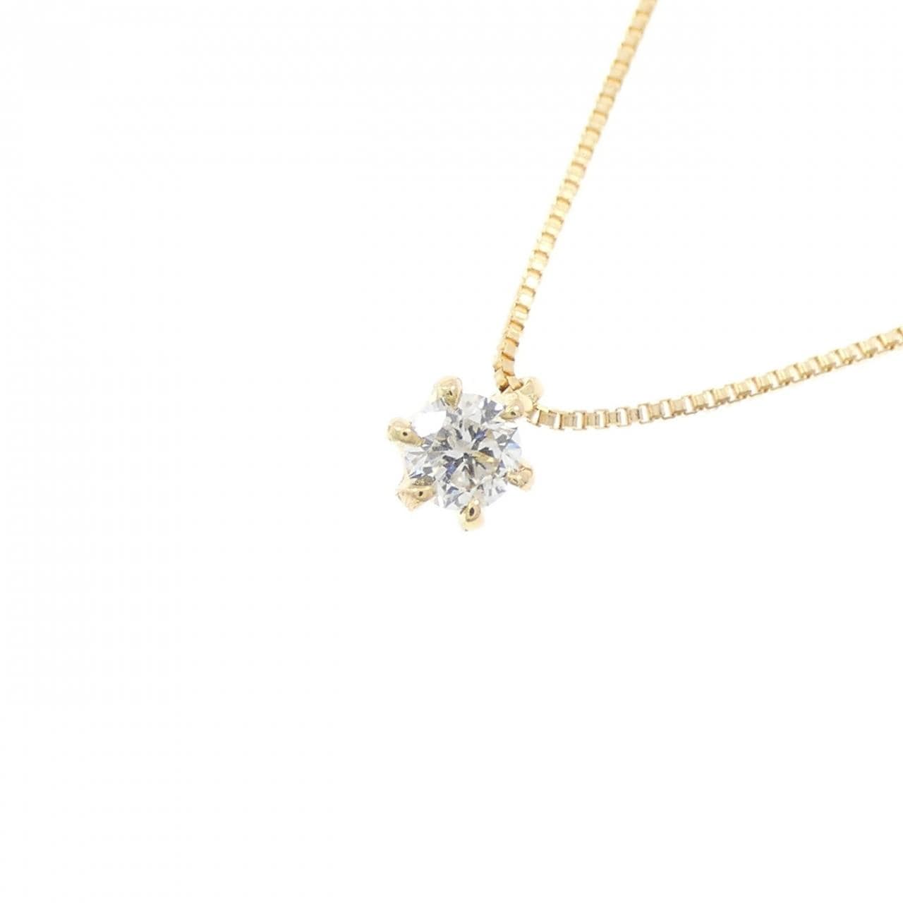 K18YG ソリティア ダイヤモンド ネックレス 0.10CT