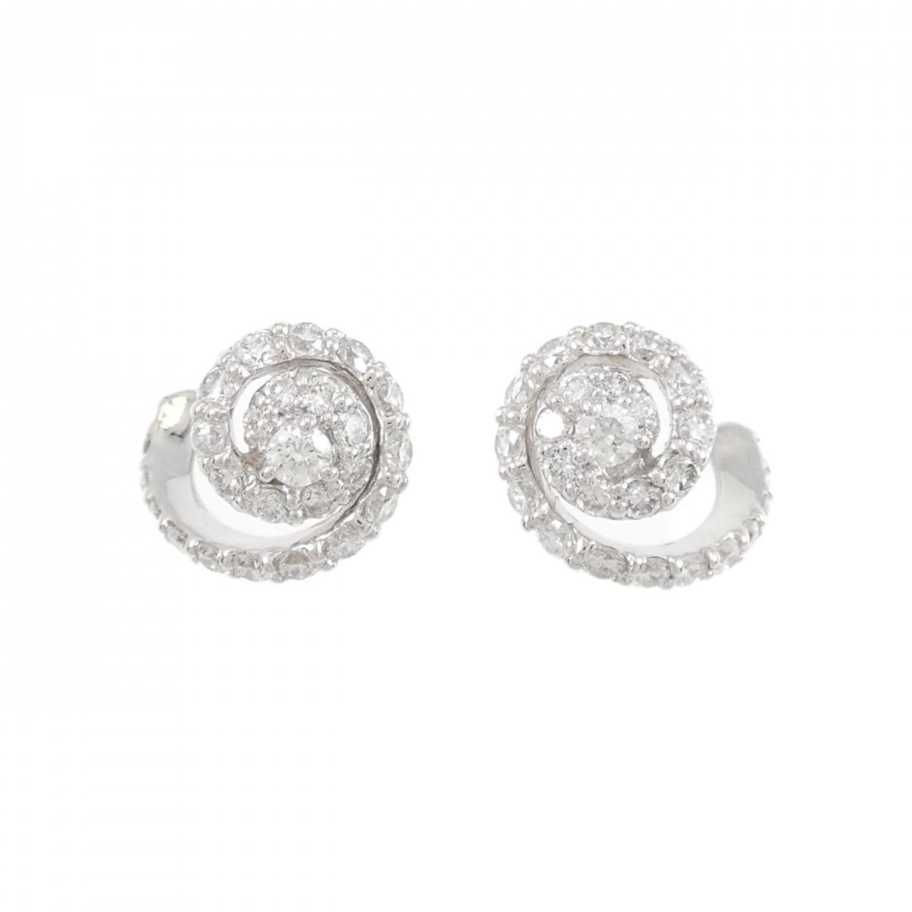 K18WG ダイヤモンド ピアス 1.20CT