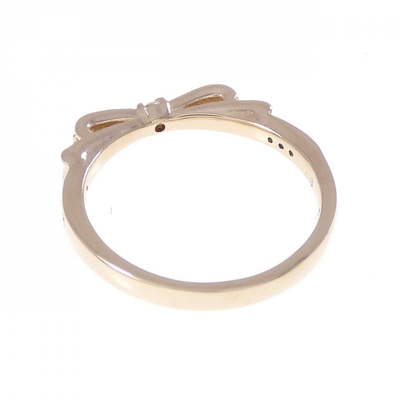 K18PG リボン ダイヤモンド リング 0.15CT