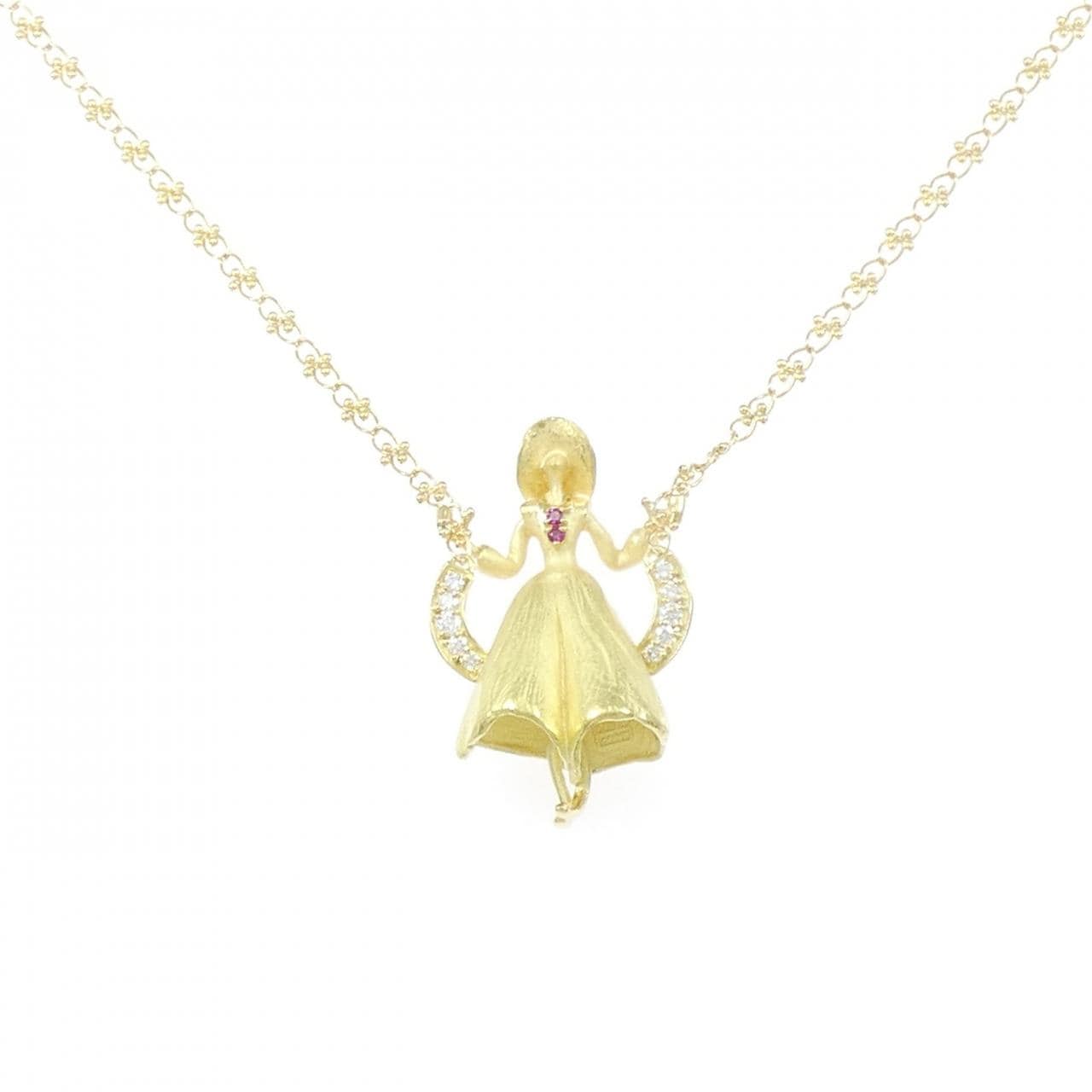 トモヤス 合成ルビー ネックレス 0.03CT