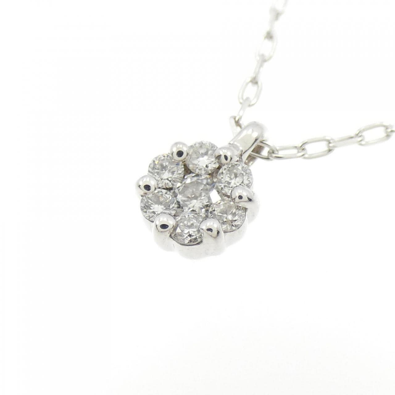 K18WG ダイヤモンド ネックレス 0.15CT