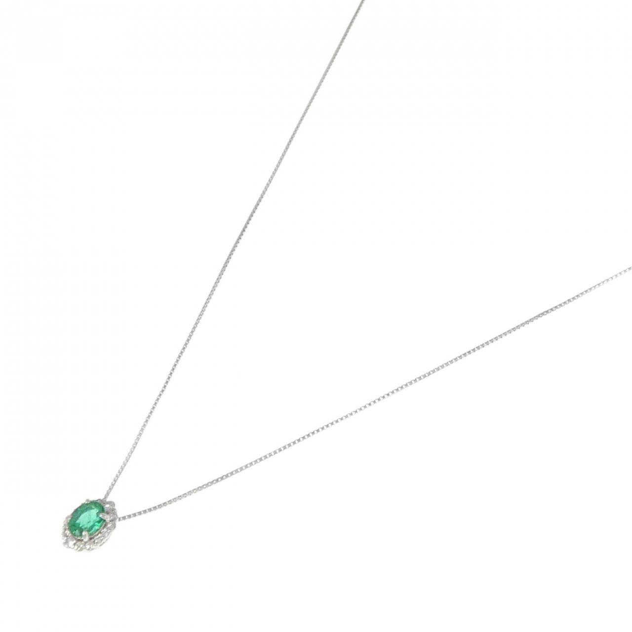 [BRAND NEW] PT Emerald Necklace 0.38CT