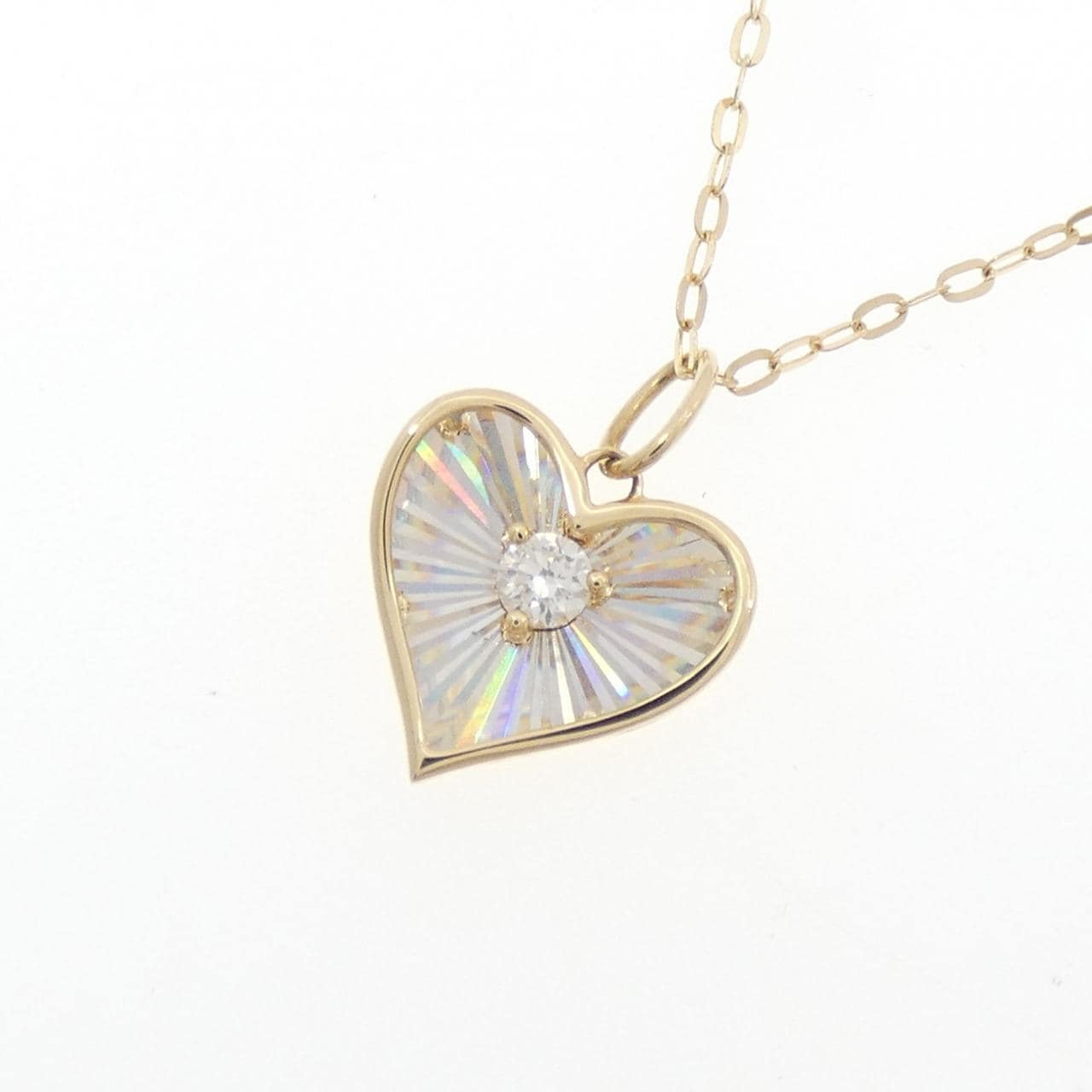 【新品】K18YG ハート ダイヤモンド ネックレス 0.06CT