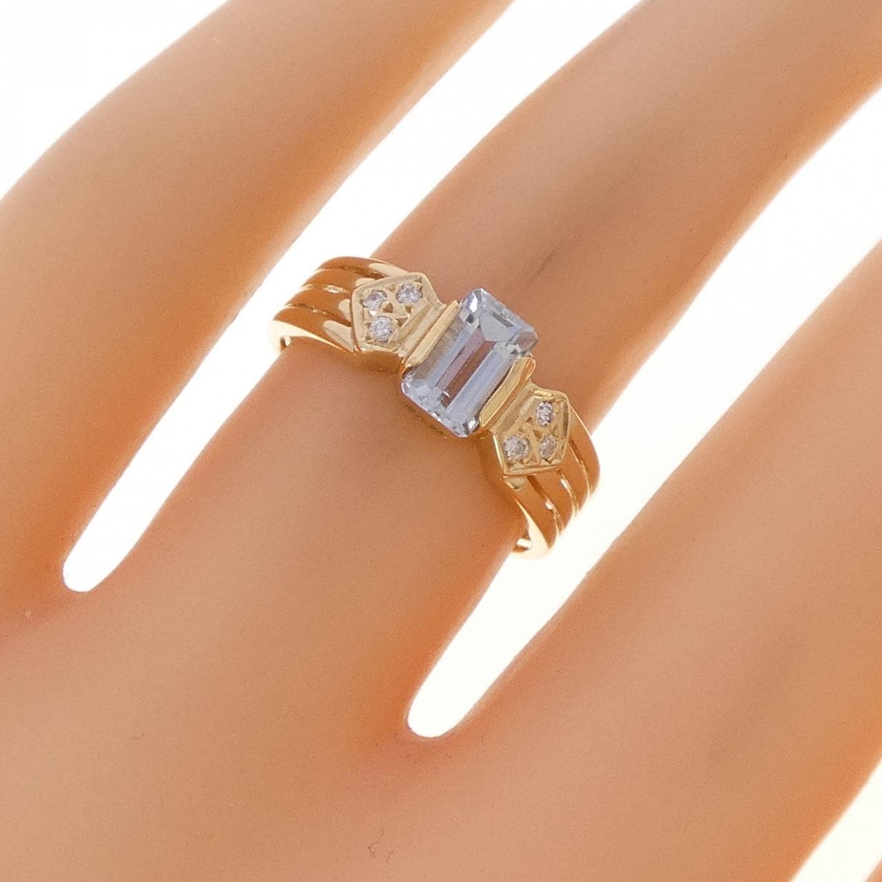K18YG アクアマリン リング