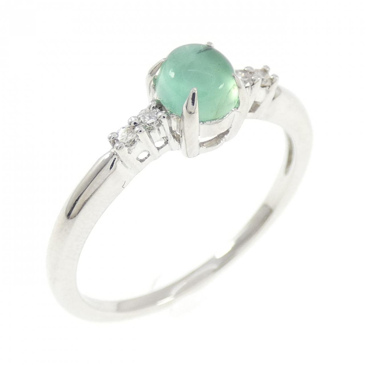 PT950 エメラルドキャッツアイ リング 0.50CT